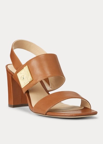 Sandalias Ralph Lauren Mujer Marrom Oscuro - Braidan Leather - DPXYO8675